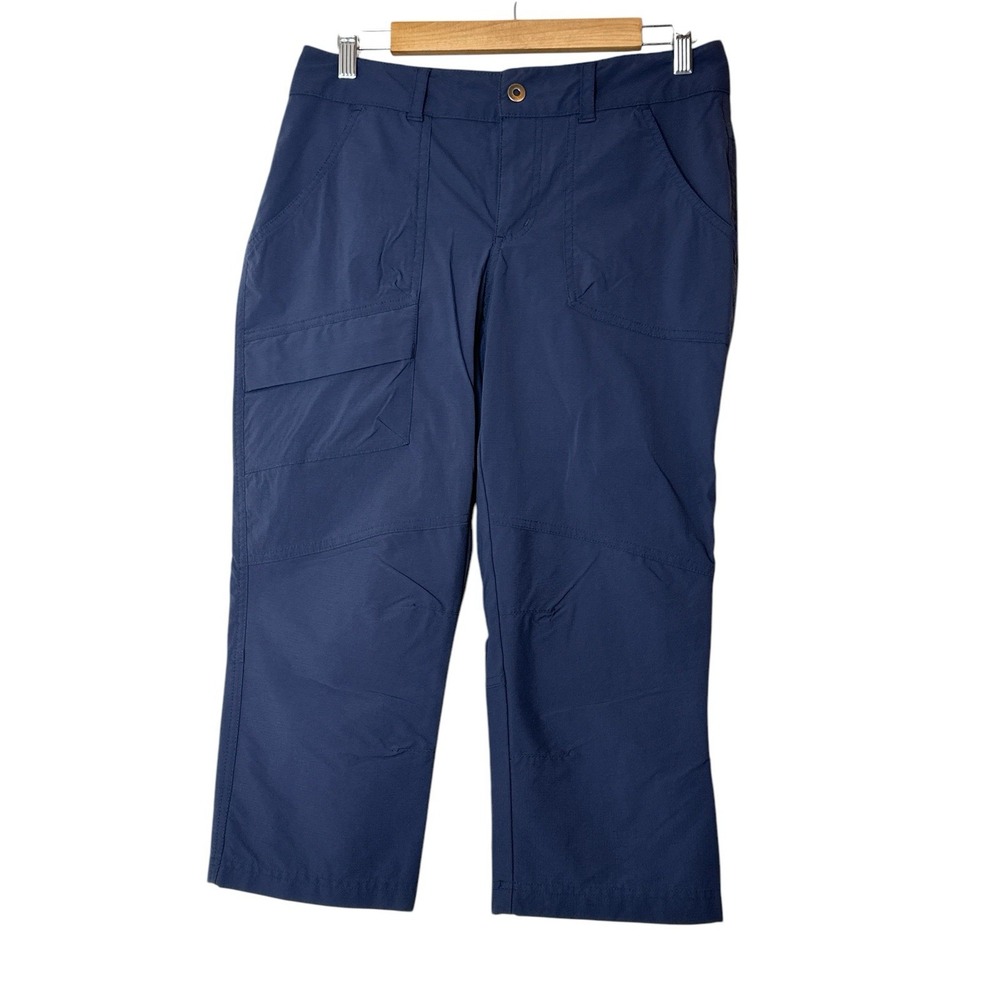 Columbia Cargo Pants Women's Size 8 Navy Blue Outdoor Hiking Stretch Capri Camp - Picture 2 of 9